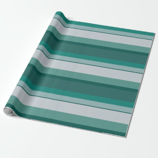Grünes Streifen-Packpapier des Aqua Geschenkpapier