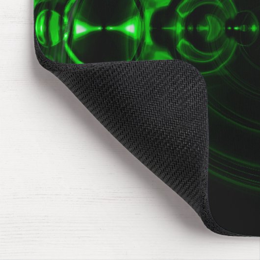 Grünes Strudel-Linse-Aufflackern Mousepad (Ecke)