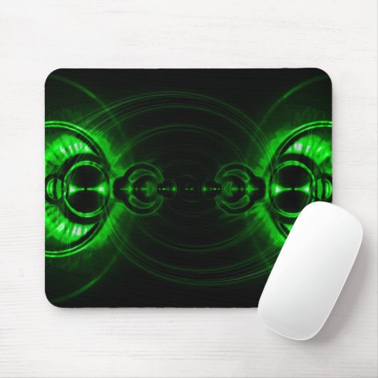 Grünes Strudel-Linse-Aufflackern Mousepad (Mit Mouse)