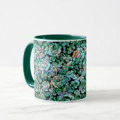 Grünes stylisches Blumenmuster Tasse (Vorderseite Links)
