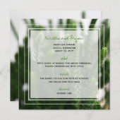 Grünes Succulents-Gras-Natur-Foto-moderne Hochzeit Menükarte (Vorne/Hinten)