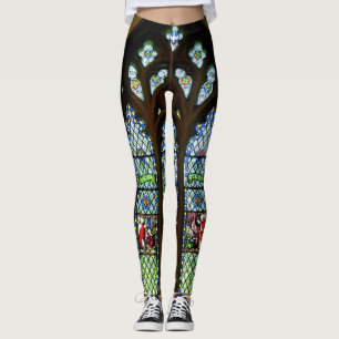 Grünes SüdBuntglas-Fenster Leggings