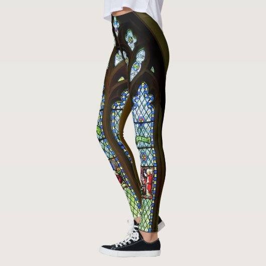 Grünes SüdBuntglas-Fenster Leggings (Links)
