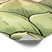 Grünes Sukkulenten-Rosettenmuster Poster (Ecke)