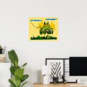 Grünes Sumpfmonster animierter Charakter Poster (Heimbüro)