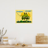 Grünes Sumpfmonster animierter Charakter Poster (Küche)