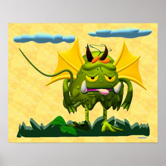 Grünes Sumpfmonster animierter Charakter Poster (Vorne)