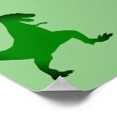 Grünes T-Rex-Dinosaurier-Poster Poster (Ecke)
