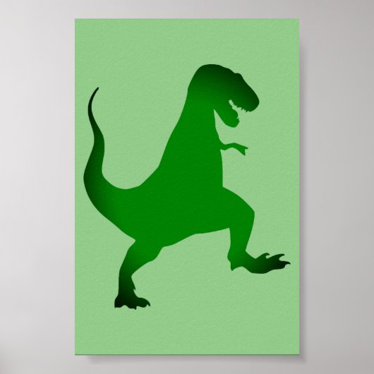 Grünes T-Rex-Dinosaurier-Poster Poster (Vorne)
