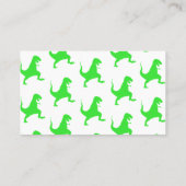 Grünes T-Rex-Muster Visitenkarte (Rückseite)