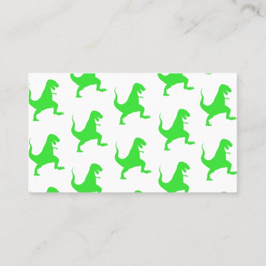 Grünes T-Rex-Muster Visitenkarte (Rückseite)