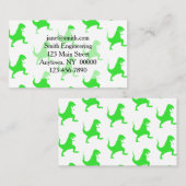 Grünes T-Rex-Muster Visitenkarte (Vorne/Hinten)