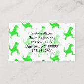 Grünes T-Rex-Muster Visitenkarte (Vorderseite)