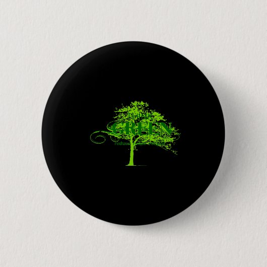 Grünes T-Shirt denken Button (Vorderseite)