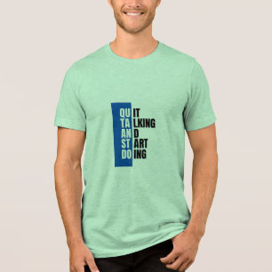 Grünes T-Shirt mit halben Ärmeln Tri-Blend Shirt