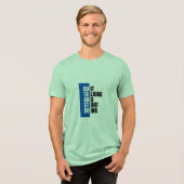 Grünes T-Shirt mit halben Ärmeln Tri-Blend Shirt (Vorderseite voll)