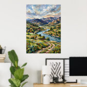 Grünes Tal Berglandschaft Poster (Heimbüro)