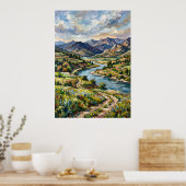 Grünes Tal Berglandschaft Poster (Küche)