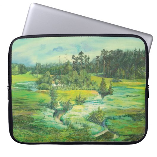 grünes Tal Laptopschutzhülle (Vorderseite)