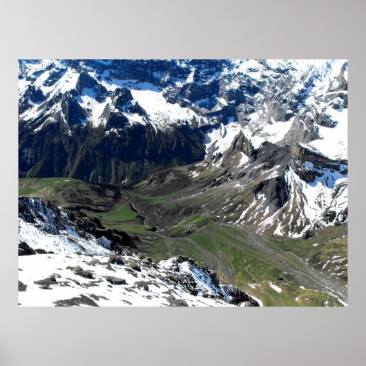 Grünes Tal nahe dem Schilthorn Poster (Vorne)