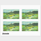 grünes Tal Rechteckiger Aufkleber (Blatt)