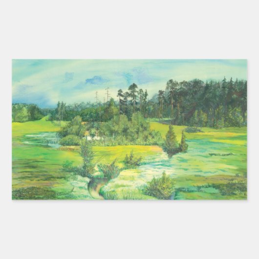 grünes Tal Rechteckiger Aufkleber (Vorderseite)