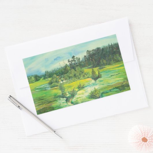 grünes Tal Rechteckiger Aufkleber (Umschlag)