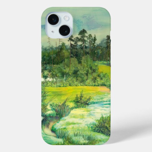 Grünes Tal Wasserfarbe auf Seide Case-Mate iPhone Hülle (Rückseite)
