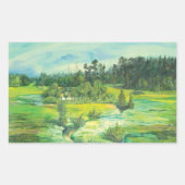 Grünes Tal Watercolor Rechteckiger Aufkleber (Vorderseite)