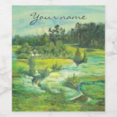 Grünes Tal Watercolor Weinetikett (Einzelnes Label)