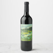 Grünes Tal Watercolor Weinetikett (Vorderseite)