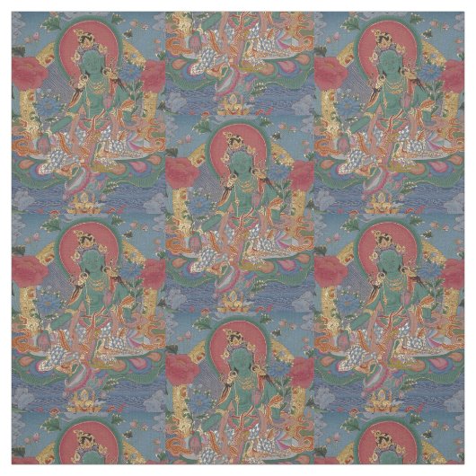 Grünes Tara-Gewebe Stoff (Muster)