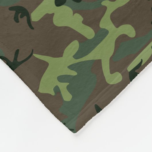 Grünes Tarnungs-Camouflage-Muster personalisiert Fleecedecke (Ecke)