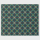 Grünes Tartan-Weihnachtsmuster-Geschenk Geschenkpapier (Flach)