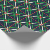 Grünes Tartan-Weihnachtsmuster-Geschenk Geschenkpapier (Ecke)