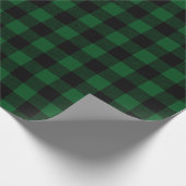 Grünes Tartan Weihnachtswackelpapier Geschenkpapier (Ecke)
