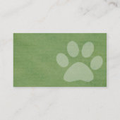 Grünes Tatzen-Druck-Haustier-sitzende Visitenkarte (Rückseite)