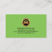 Grünes Taxi Elegance Tab Chauffeur Visitenkarte (Rückseite)