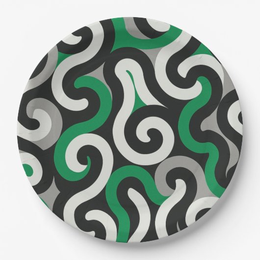 Grünes Team Pappteller (Vorderseite)