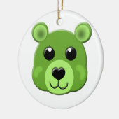 grünes Teddybärgesicht Keramikornament (Links)