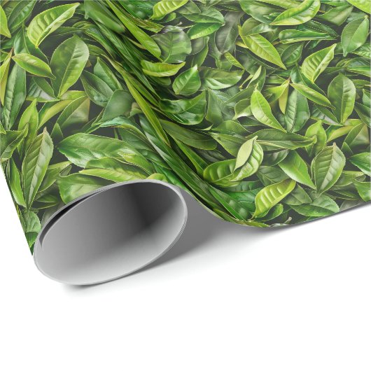 Grünes Teewackelpapier Geschenkpapier (Rolleneckpunkt)