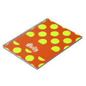 Grünes Tennisball-Orange Notizblock (Linke Seite)