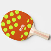 Grünes Tennisball-Orange Tischtennis Schläger (Seitenansicht)