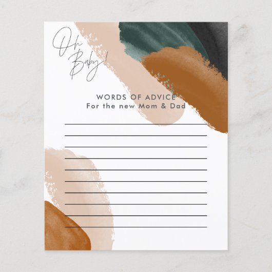 Grünes Terracotta Aquarell Babydusche Flyer (Vorne)