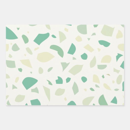 Grünes Terrazzo Geschenkpapier Set (Vorderseite)
