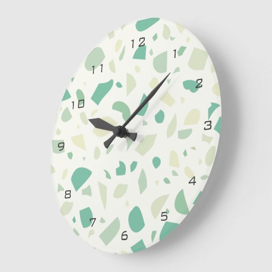 Grünes Terrazzo Große Wanduhr (Winkel)