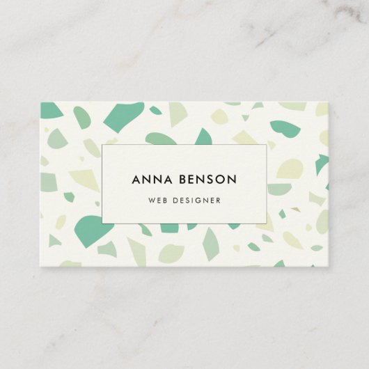 Grünes Terrazzo Visitenkarte (Vorderseite)