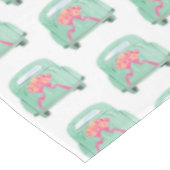 Grünes texturiertes handgezeichnet Bridal Car Tischdecke (Schrägansicht)