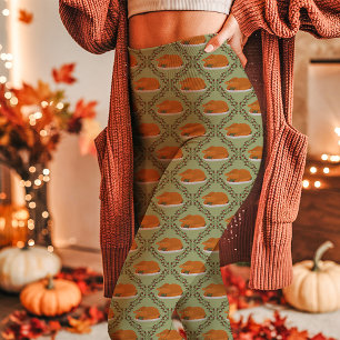 Grünes Thanksgiving-Puten-Feiertagsmuster Leggings