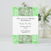 Grünes Tiermuster - Einladung zum Geburtstag (Stehend Vorderseite)